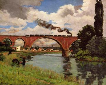 Bridge over the Marne at Joinville Artwork by Armand Guillaumin