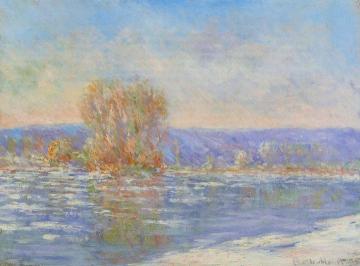 Floating Ice near Bennecourt Artwork by Claude Oscar Monet