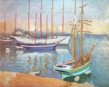 Sailboats in Marseille Artwork by Albert Marquet