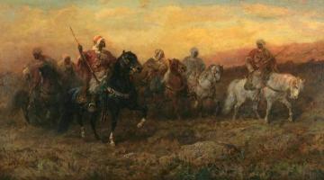 Bedouin Riders Artwork by Adolf Christian Schreyer