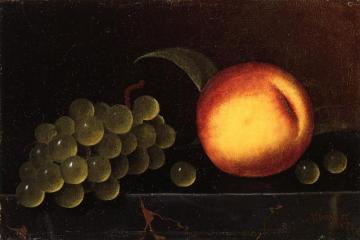 Peaches And Grapes Artwork by William Michael Harnett
