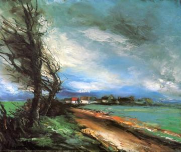 Village Road Artwork by Maurice De Vlaminck