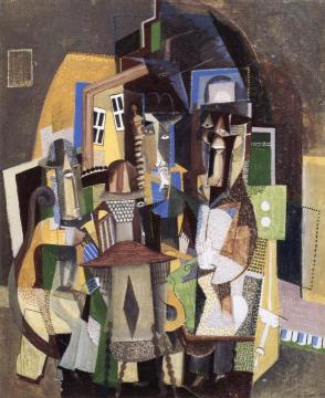 Interior with Men Artwork by Max Weber