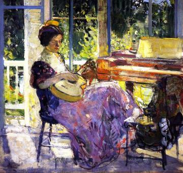 Girl with Guitar Artwork by Richard Edward Miller
