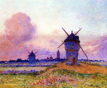 Sunset at Bourg de Batz, Brittany Artwork by Ferdinand du Puigaudeau