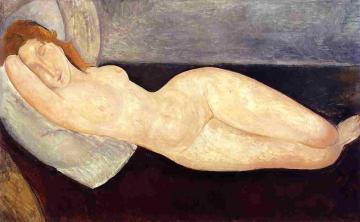 Reclining Nude, Head on Right Arm Artwork by Amedeo Modigliani
