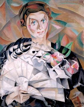 Playing with a Fan (Portrait of Louisa Bally, the Artist's Sister) Artwork by Alice Bailly