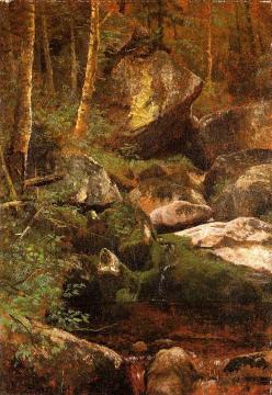 Forest Stream Artwork by Albert Bierstadt