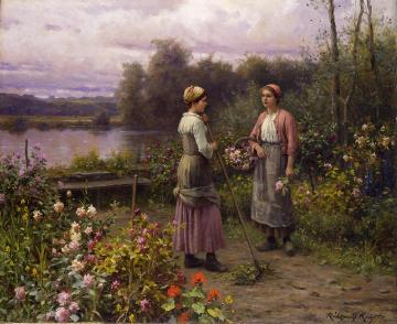 The Gossips Artwork by Daniel Ridgway Knight