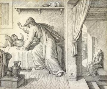 Elijah Revives The Son Of The Widow Of Zarephath Artwork by Julius Schnorr von Carolsfeld