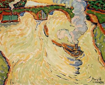 Bridge over the Seine with Small Steamer Artwork by Hermann Max Pechstein