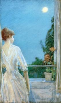 On the Balcony Artwork by Frederick Childe Hassam