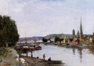 Rouen, View from the Queen's Way Artwork by Eugène-Louis Boudin