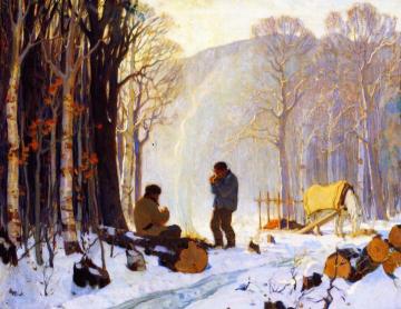 Early Winter Morning In The Woods, Baie-saint-paul Artwork by Clarence Gagnon
