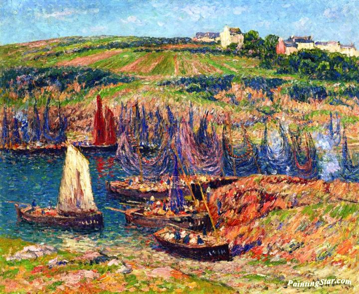 Sardine Fishermen at Douelan Artwork by Henry Moret