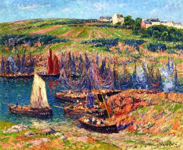 Sardine Fishermen at Douelan Artwork by Henry Moret