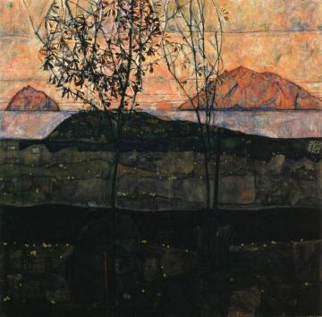 Setting Sun Artwork by Egon Schiele