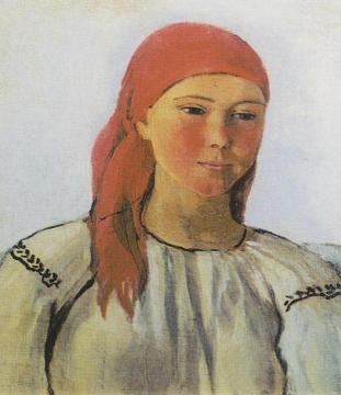 Portrait of a Peasant Woman Artwork by Zinaida Serebriakova