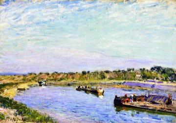 The Port of Saint Mammes, Morning Artwork by Alfred Sisley