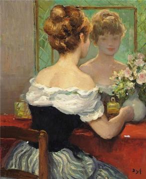Claudine By The Mirror Artwork by Marcel Dyf