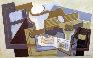Guitar And Fruit Dish Artwork by Juan Gris