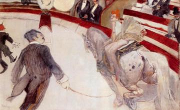 At The Cirque Fernando: The Ringmaster Artwork by Henri de Toulouse-Lautrec