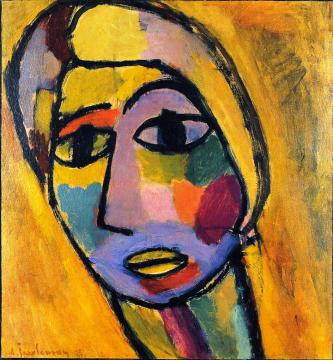 Mystical Head: Earth Artwork by Alexej Jawlensky