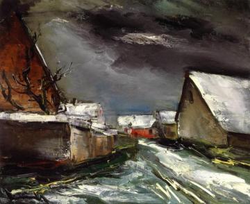Village In The Snow Artwork by Maurice De Vlaminck