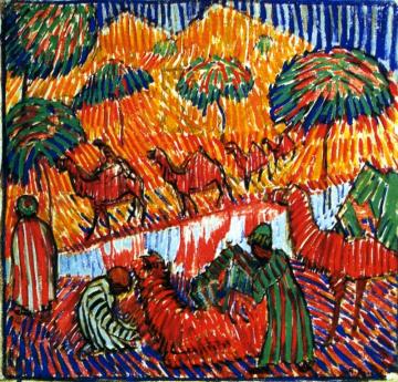 Caravan Of Camels Artwork by Alexander Nikolaevich Volkov