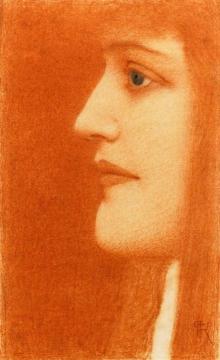 Study of a Woman Artwork by Fernand Khnopff