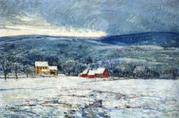 Winter In The Connecticut Hills Artwork by Frederick Childe Hassam