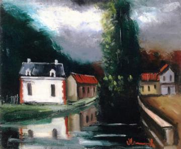 Houses On The Water Artwork by Maurice De Vlaminck