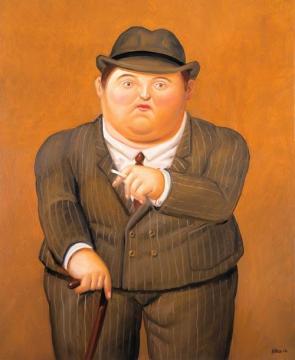 Man With Cane Artwork by Fernando Botero