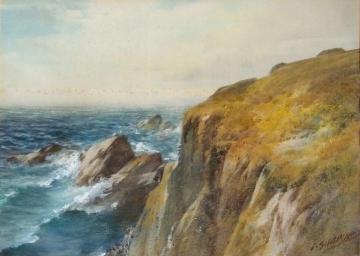 Stormy Scene On A Rocky Coast Artwork by John Shapland