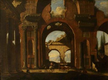 A Capriccio Of Classical Ruins With Figures Artwork by Viviano Codazzi