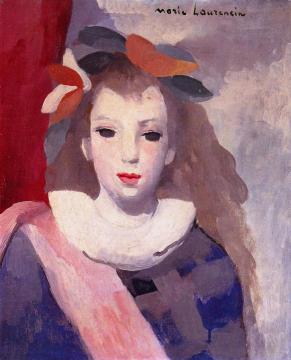 Young Woman in Blue Artwork by Marie Laurencin