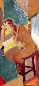 Woman Leaning On Her Elbow Artwork by Alfred Reth