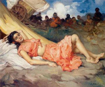 Gitana durmiendo Artwork by Francisco Rodriguez Sanchez Clement