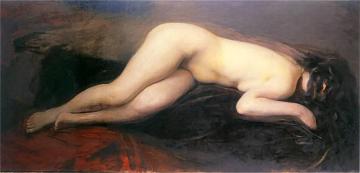 Reclining Nude Artwork by Wojciech Weiss