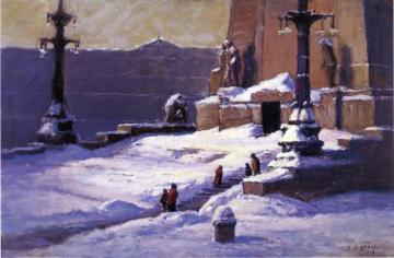 Monument In The Snow Artwork by Theodore Clement Steele