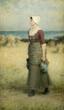 Girl with Pitchers, Summer Scene Artwork by George Henry Boughton
