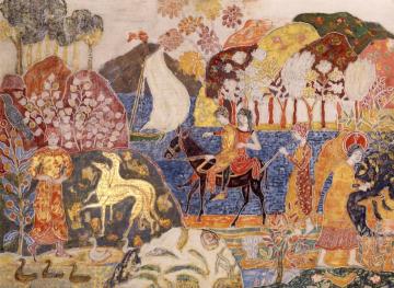 Two Figures On A Mule Artwork by Charles Prendergast