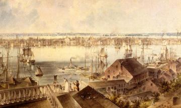 View Of New York From Brooklyn Heights Artwork by John William Hill