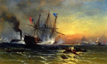 The Sinking of the "Cumberland" Artwork by Edward Moran