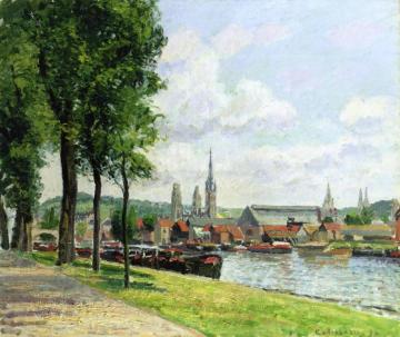 The Cours-la-reine, The Notre-dame Cathedral, Rouen Artwork by Camille Pissarro