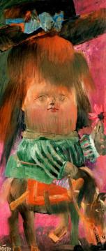 Girl on a Donkey Artwork by Fernando Botero