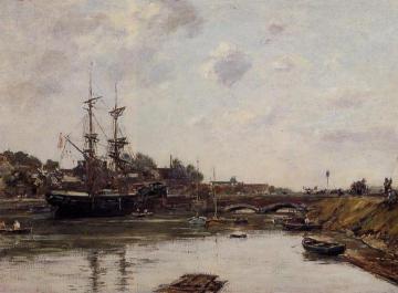 View of La Touques Artwork by Eugène-Louis Boudin