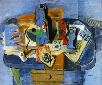 Still Life With A Bottle Of Bass And The Ace Of Clubs Artwork by Henri Hayden