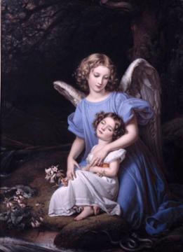Guardian Angel At The Brook Artwork by Joseph Karl Stieler