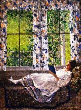 Siesta On The Window Seat Artwork by Helen M. Turner